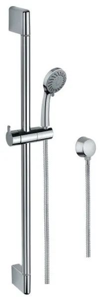 Chrome Sliding Rail, Hand Shower, and Water Connection