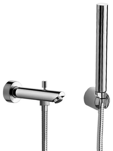 Chrome Wall Mounted Tub Spout Set with Hand Shower