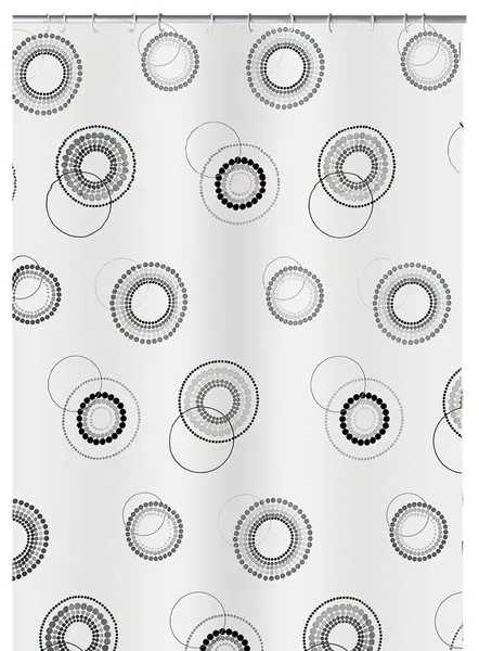 Circles Fabric Shower Curtain, Luna