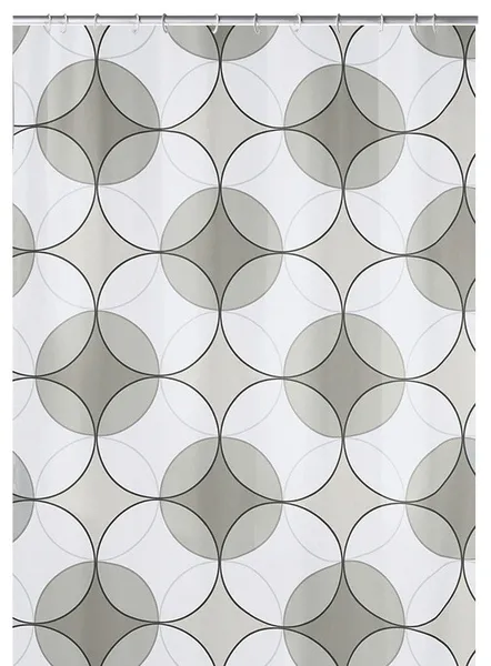 Circles PEVA Shower Curtain, Retro