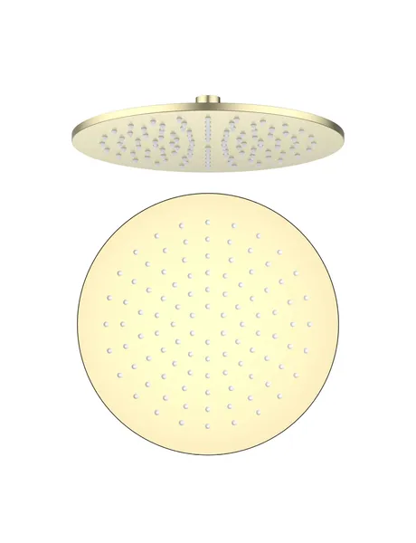 Circular 10" Metal Thin Profile Rain Shower Head 1.75 GPM, Brushed Gold