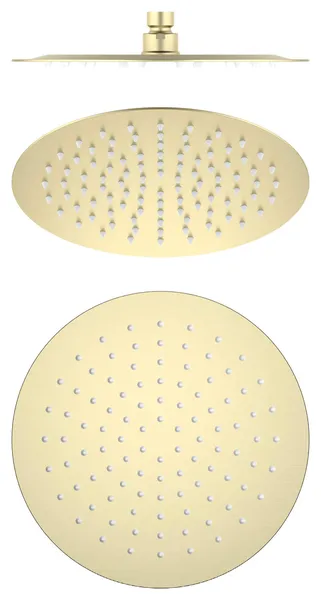 Circular 10" Metal Ultra Thin Profile Rain Shower Head 1.75 GPM, Brushed Gold