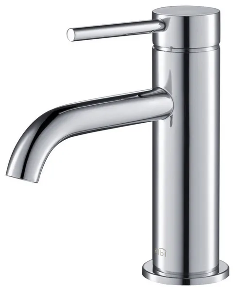 Circular Brass Single Handle Bathroom Faucet KBF1008, Chrome, Without Drain
