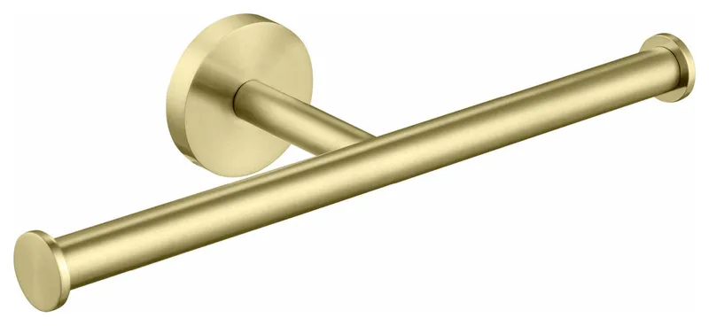 Circular Double Toilet Paper Holder, Brushed Gold