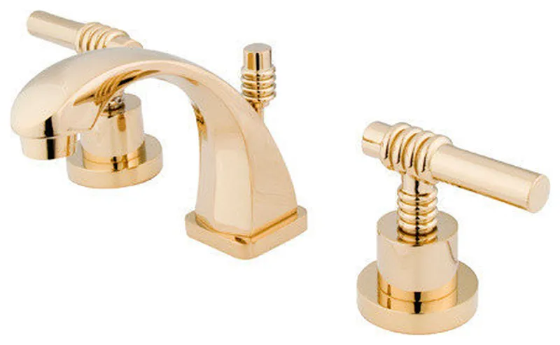 Claremont Two Handle 4" to 8" Mini Widespread Lavatory Faucet with Brass Pop-up