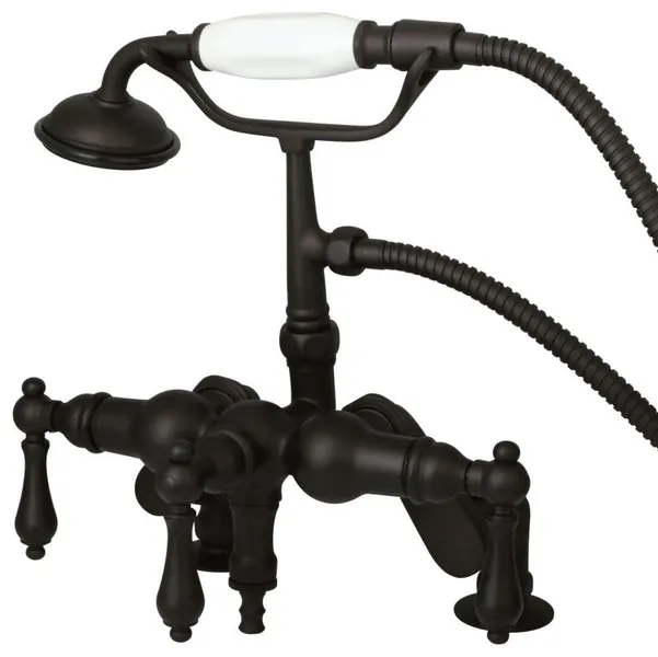 Classic Deck Mount Bathtub Faucet with Swing Arms & Hand Shower, Oil Rubbed Bronze
