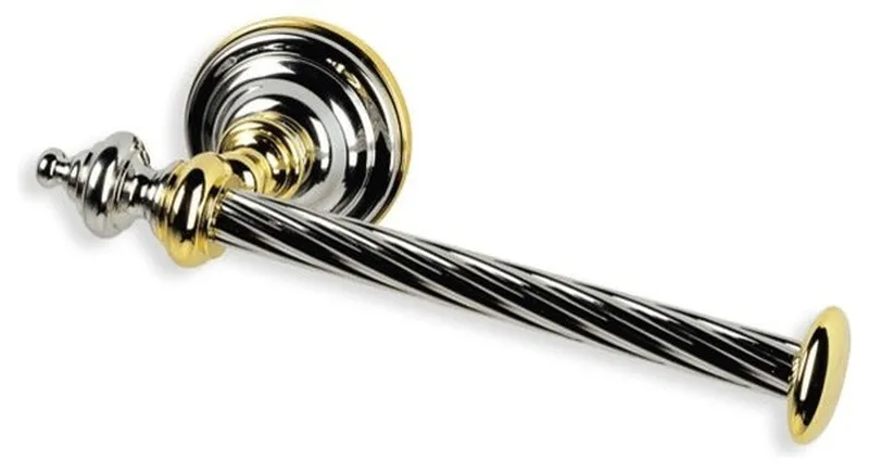 Classic-Style Brass Toilet Roll Holder, Chrome and White