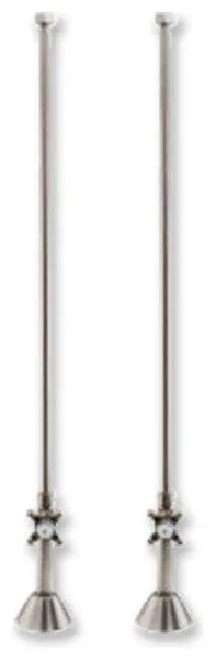 Clawfoot Bathtub Deck Mount Supply Lines With Shut Off Valve & Floor Escutcheons