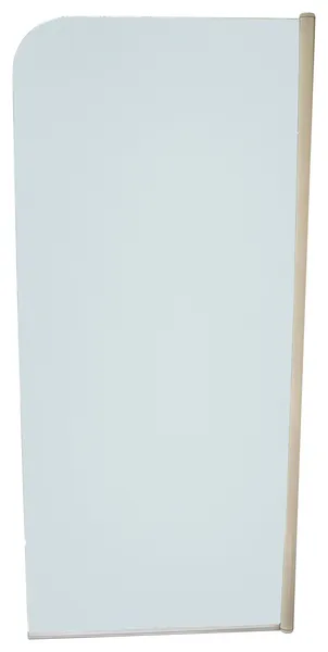 ClearShield Semi-Frameless Shower Door, Brushed Silver Pivot, Round Corner
