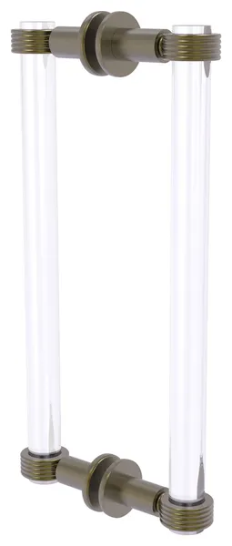 Clearview 12" Back to Back Shower Door Pull, Groovy Accents, Antique Brass