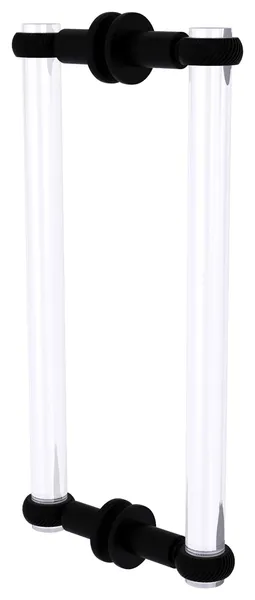 Clearview 12" Back to Back Shower Door Pull, Twisted Accents, Matte Black