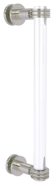 Clearview 12" Single Side Dotted Accent Shower Door Pull, Satin Nickel