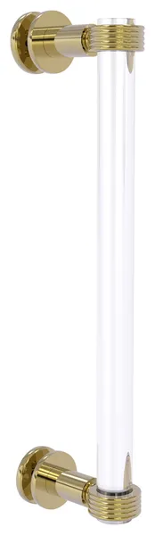 Clearview 12" Single Side Groovy Accent Shower Door Pull, Unlacquered Brass