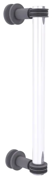 Clearview 12" Single Side Shower Door Pull, Dotted Accents, Matte Gray