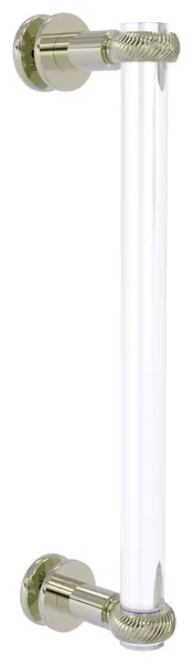 Clearview 12" Single Side Shower Door Pull, Twisted Accents, Polished Nickel