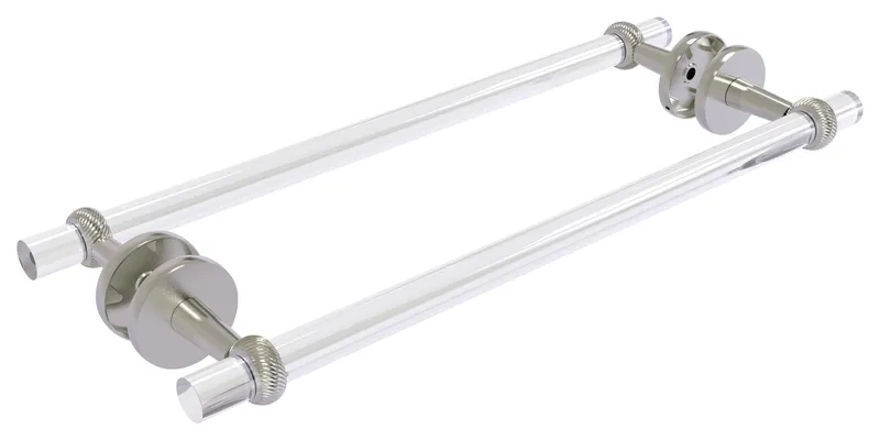 Clearview 18" Back to Back Twisted Shower Door Towel Bar, Satin Nickel