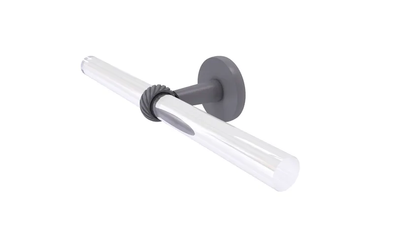 Clearview 2 Arm Guest Towel Holder with Twisted Accents, Matte Gray