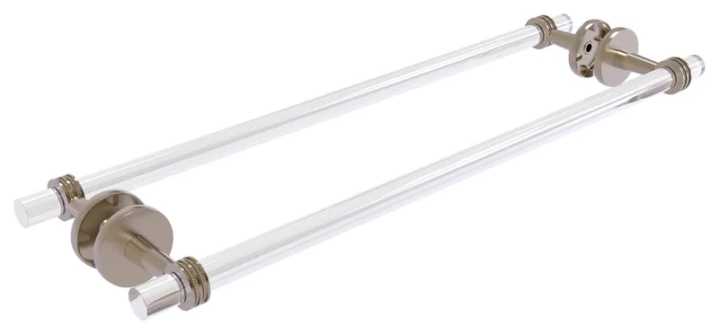 Clearview 24" Back to Back Shower Door Towel Bar, Dotted Accents, Antique Pewter