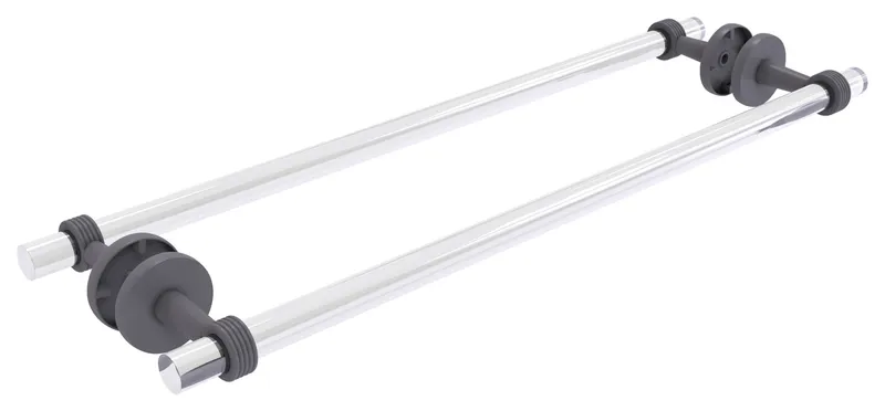 Clearview 24" Back to Back Shower Door Towel Bar, Groovy Accents, Matte Gray