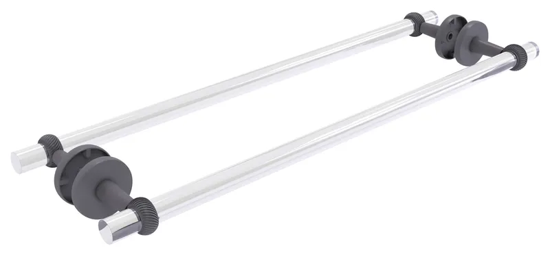 Clearview 24" Back to Back Shower Door Towel Bar, Twisted Accents, Matte Gray