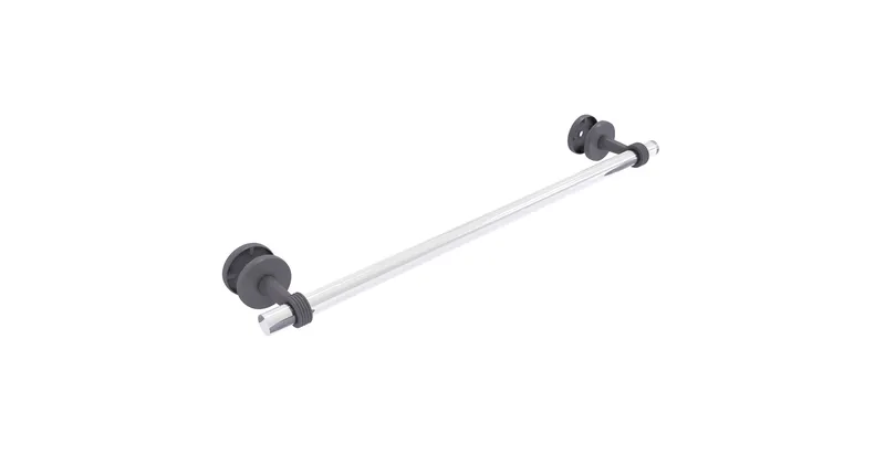Clearview 24" Groovy Shower Door Towel Bar, Matte Gray