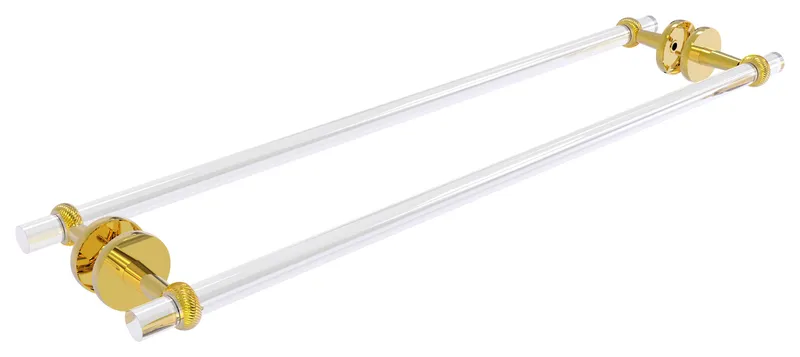 Clearview 30" Back to Back Twisted Shower Door Towel Bar, Polished Brass