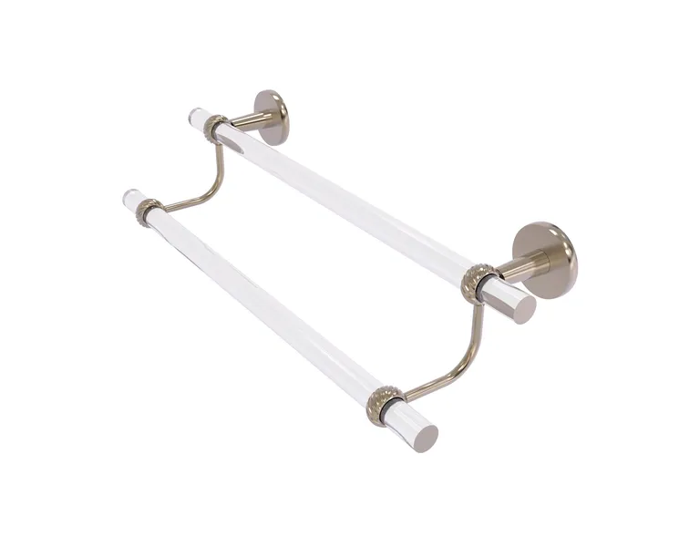 Clearview 30" Double Towel Bar with Twisted Accents, Antique Pewter