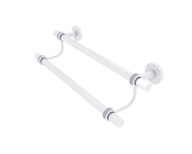Clearview 36" Double Towel Bar with Dotted Accents, Matte White