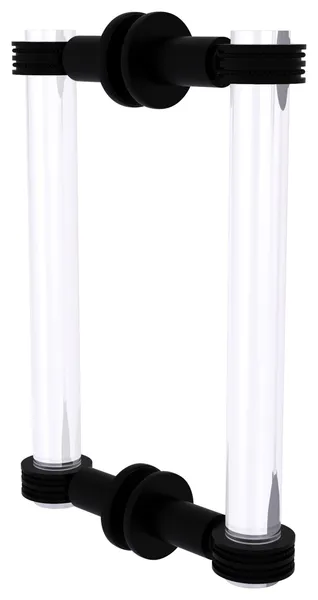 Clearview 8" Back to Back Shower Door Pull, Dotted Accents, Matte Black
