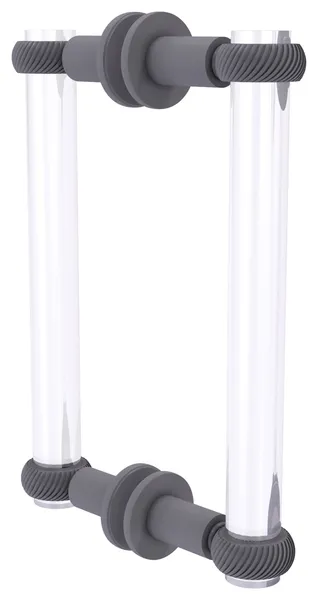 Clearview 8" Back to Back Shower Door Pull, Twisted Accents, Matte Gray