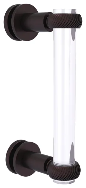 Clearview 8" Single Side Shower Door Pull, Twisted Accents, Antique Bronze