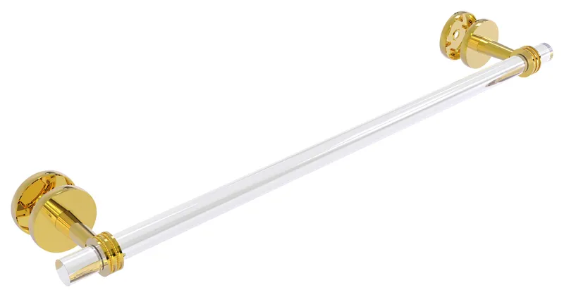 Clearview Collection 24" Shower Door Towel Bar, Dotted Accents, Polished Brass
