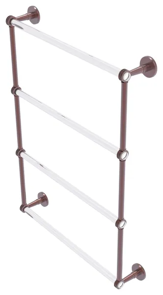 Clearview Collection 4 Tier 24" Ladder Towel Bar, Dotted Accents, Antique Copper