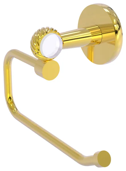 Clearview Euro Style Toilet Tissue Holder with Twisted Accent, Polished Brass
