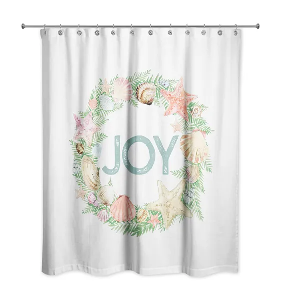 Coastal Joy Wreath 71x74 Shower Curtain