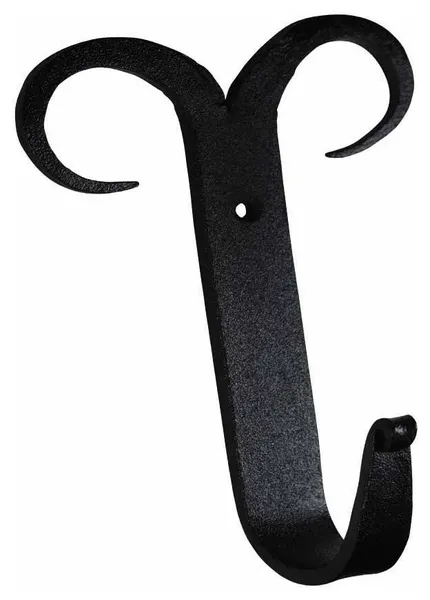 Coat Hat Robe Hook Wrought Iron Black Scroll 5" |