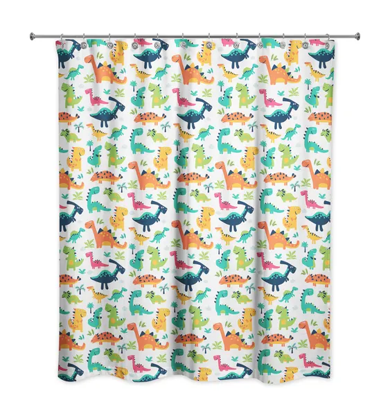 Colorful Dinosaur Pattern 71x74 Shower Curtain