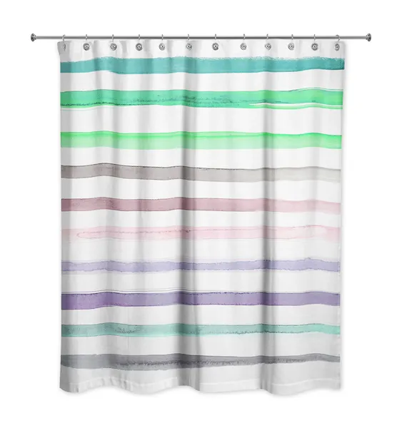 Colorful Watercolor Streaks 2 71x74 Shower Curtain