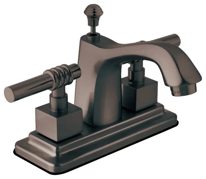 Compact Centerset Faucet with Accented Levers & 1.2 GPM Water Flow, Nickel