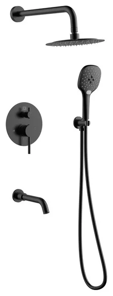 Complete Shower and Tub Faucet With Rough-in Valve, Matte Black