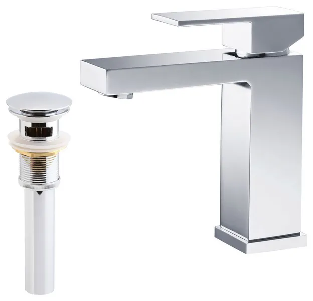 ConcepBaths Hudson Single Handle Bath Faucet, Drain Combo, Chrome