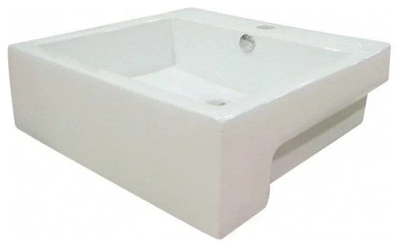 Concord White China Vessel Bathroom Sink with Overflow Hole
