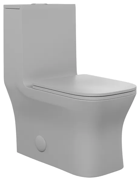 Concorde One Piece Square Toilet Dual Flush, Matte Grey 1.1/1.6 gpf