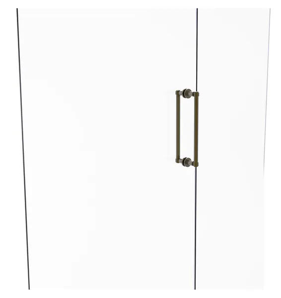 Contemporary 12" Back to Back Shower Door Pull, Antique Brass