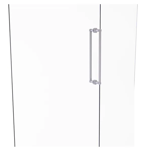 Contemporary 18" Back to Back Shower Door Pull, Satin Chrome