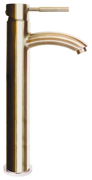 Contemporary Bathroom Faucet with Cylindrical Body & Single Lever, Brushed Nickel