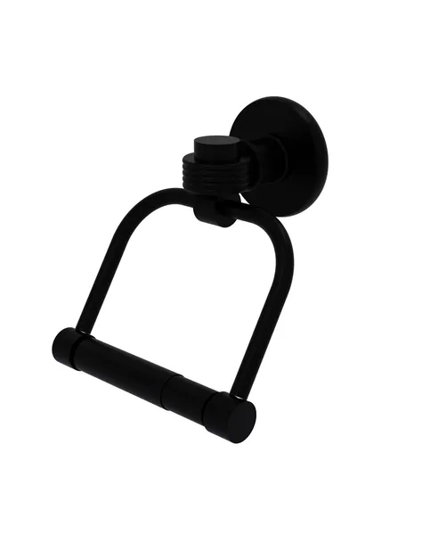 Continental 2 Post Toilet Tissue Holder With Groovy Accents, Matte Black