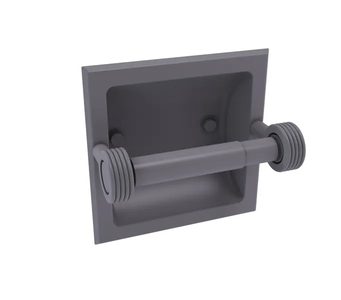 Continental Recessed Toilet Tissue Holder Groovy Accents, Matte Gray