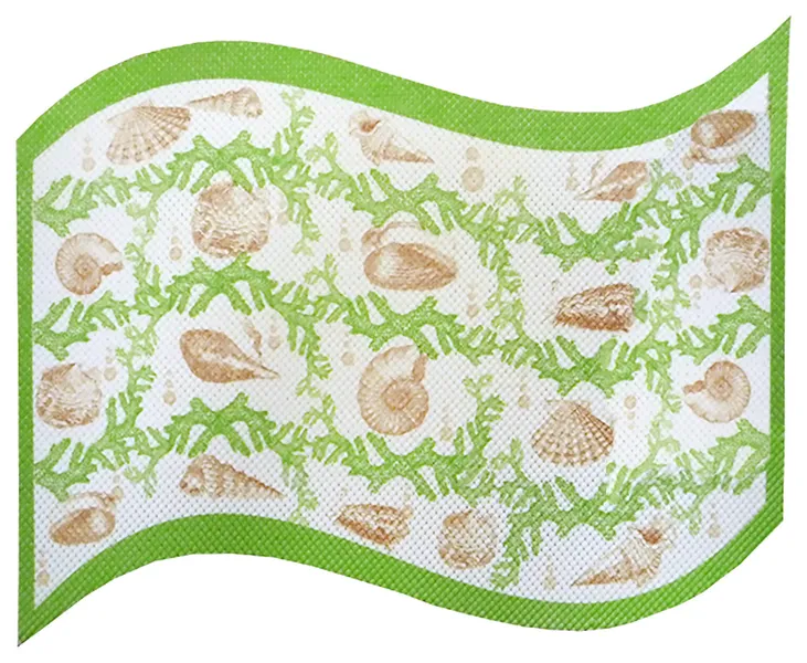 Corals PVC Bathroom Mat, Green, 20" x 26", Covers 3.4 sq ft