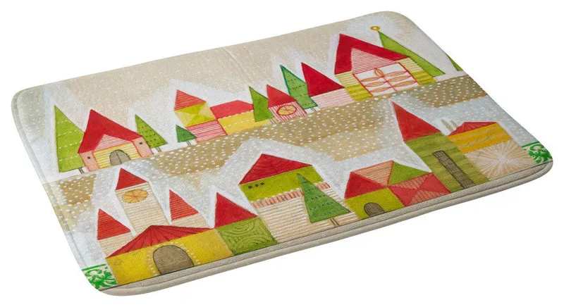 Cori Dantini Christmas Village Memory Foam Bath Mat
